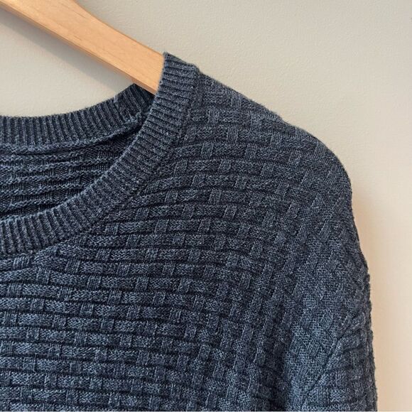 A Frame charcoal basketweave cotton/poly sweater M - Picture 2 of 7